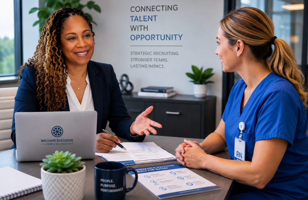 Recruiter speaking with candidate